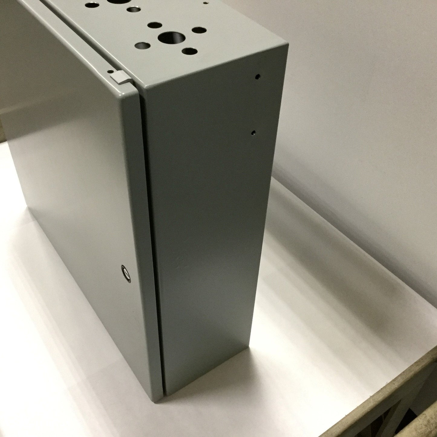 Used Hoffman CSD20206 Electrical Enclosure, 20" x 20" x 6", Steel, *Holes Added
