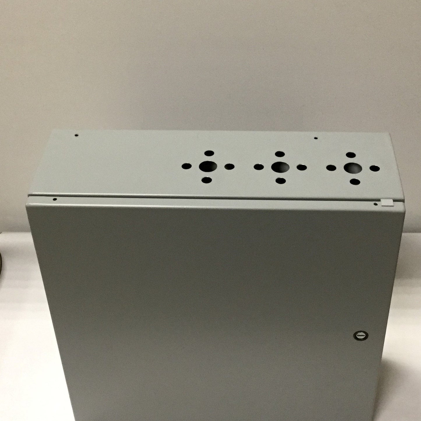 Used Hoffman CSD20206 Electrical Enclosure, 20" x 20" x 6", Steel, *Holes Added