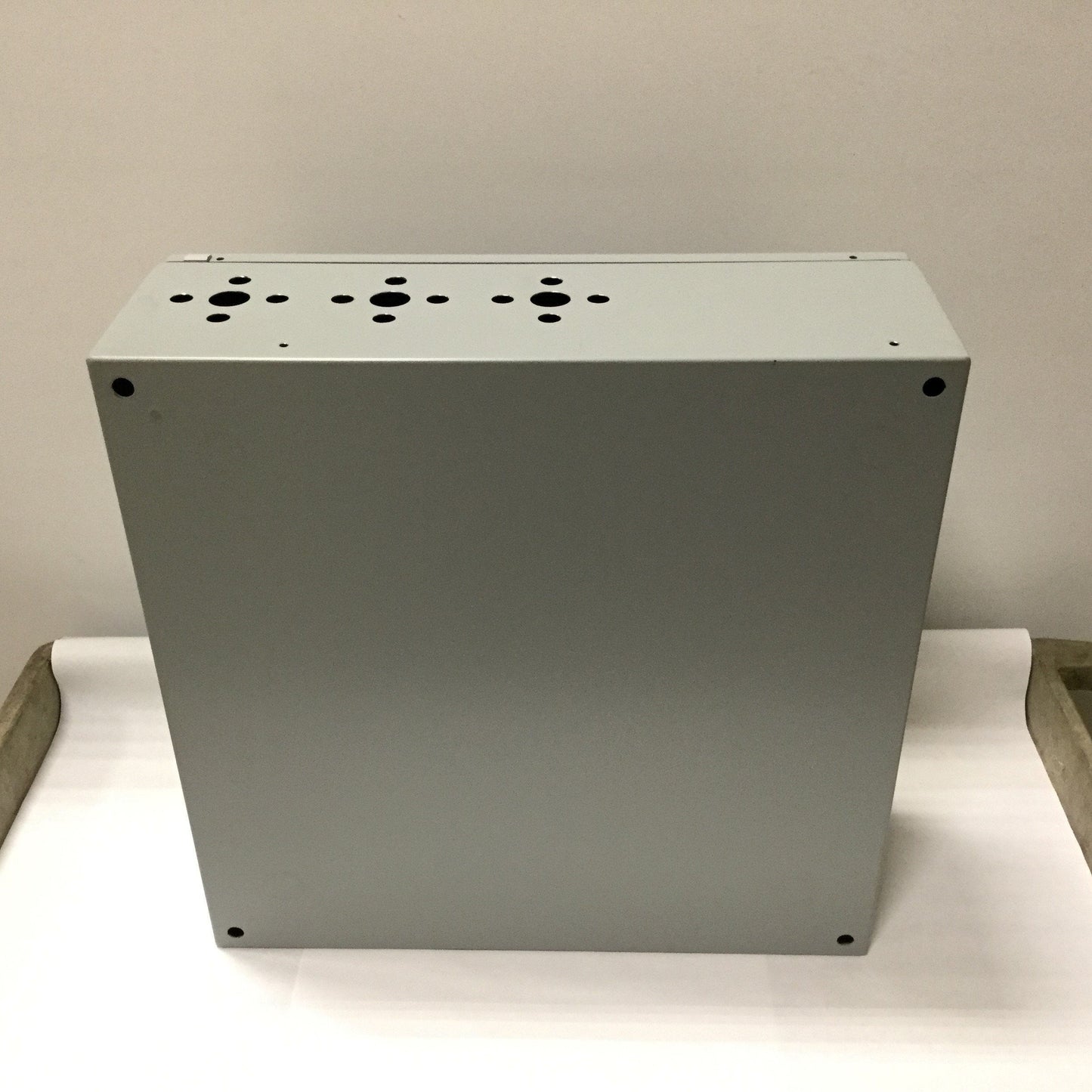 Used Hoffman CSD20206 Electrical Enclosure, 20" x 20" x 6", Steel, *Holes Added