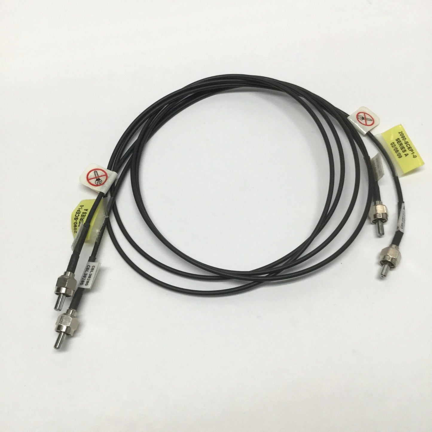 Used Lot of 2 Allen Bradley 2090-SCEP1-0 Ser A Sercos Kinetix Fiber Optic Cables, 1m