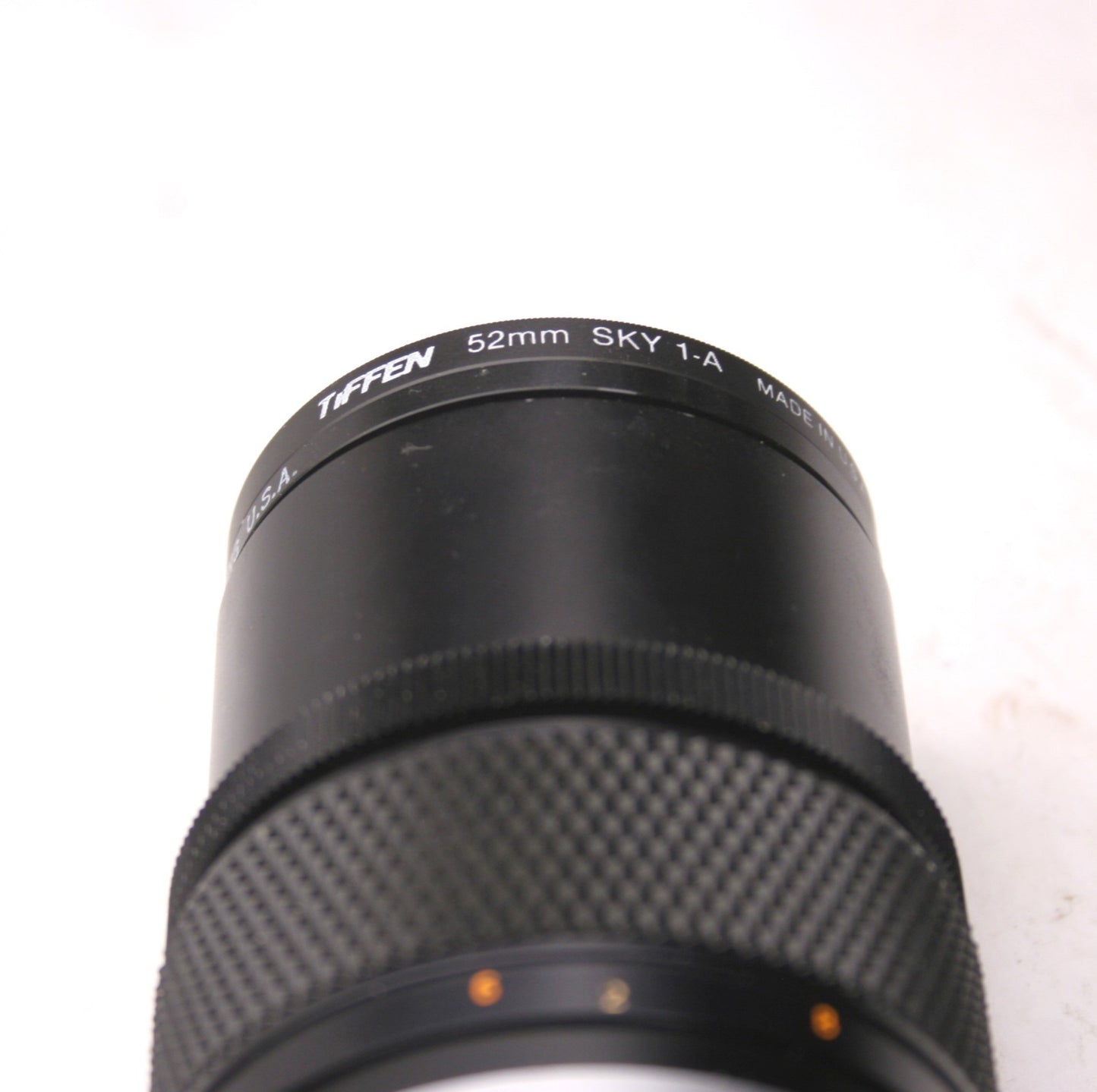 Used Olympus OM-System E. Zuiko AUTO-T 1:35 F=135mm, C Adapter, Tiffen 52mm SKY 1-A