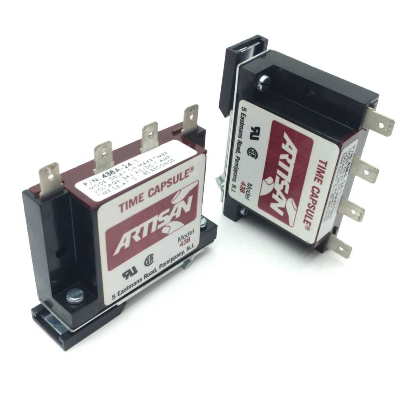 Used Lot of 2 Artisan Controls 438A-24-1 Time Delay Relay 0.1-30 Seconds 24VAC/DC 1A