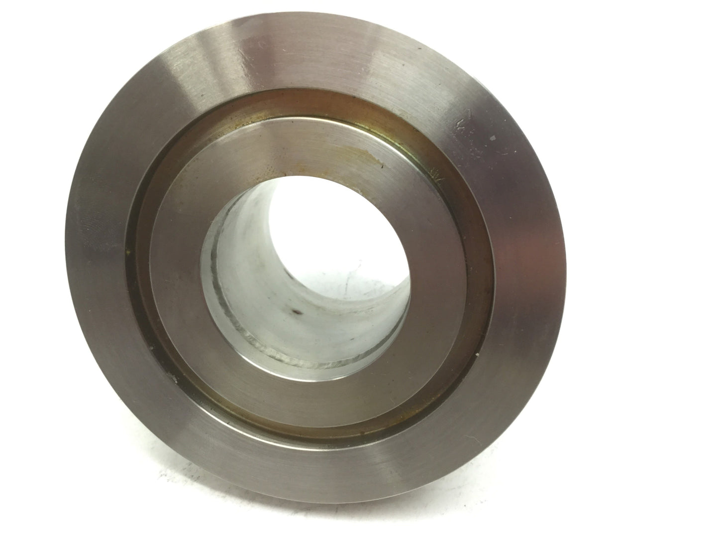 Used Vacuum Flanged Fitting Reducer NW63 to NW40-LP, ID: 38mm, OD1: 95mm, OD2: 54.9mm