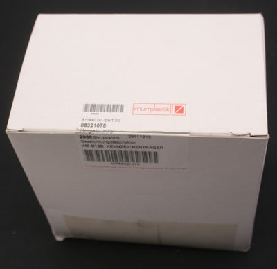 New – Open box New Murrplastik MP86321075 Label Holders, 2000 Pieces, KM 4/188