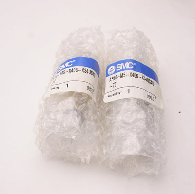 New – Open box Lot of 2 New SMC AR10-M5-X406-X34US40-70 Air Pressure Regulators
