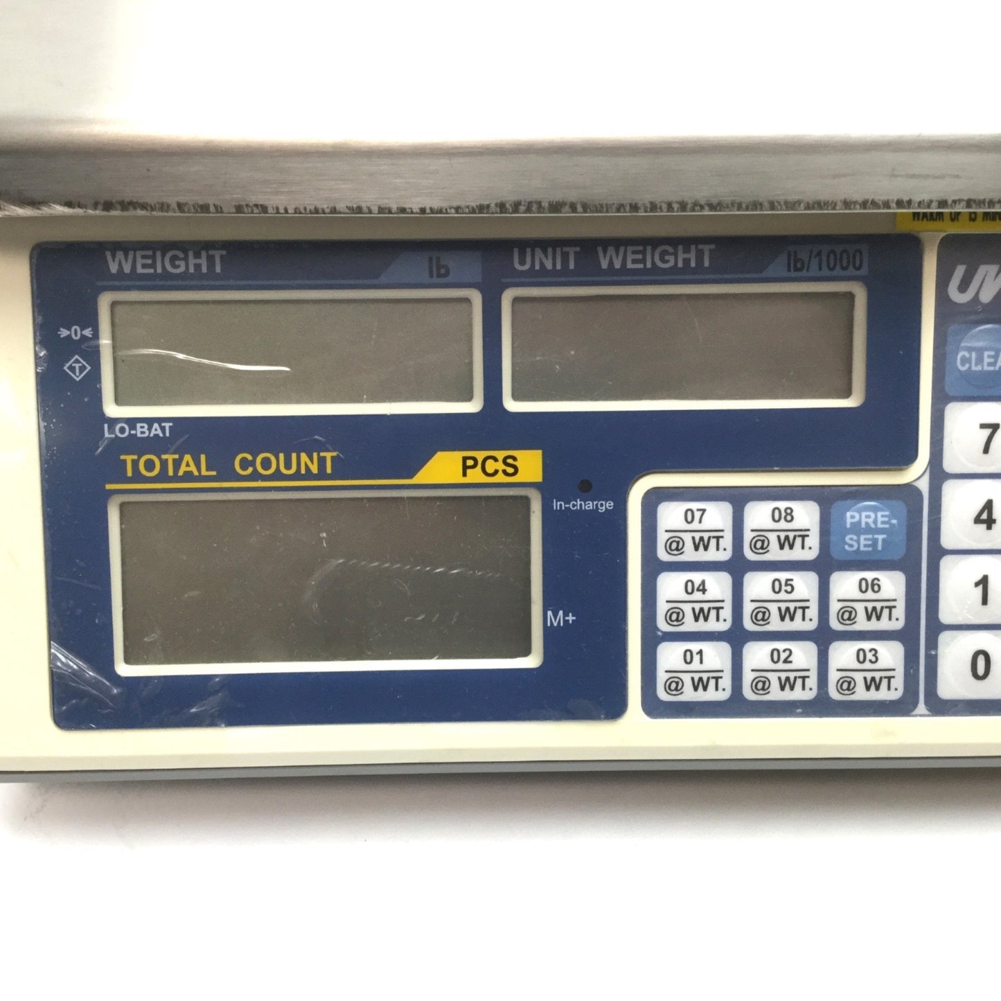 Used UWE OAC-12 Industrial Counting Scale, 24 lbs Max, 0.002 lbs, 13.3" x 11.1" Pan
