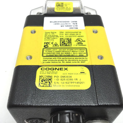 Used Cognex DM303X Dataman Fixed Mount Barcode Reader, 1D 2D, 24VDC, 1600x1200