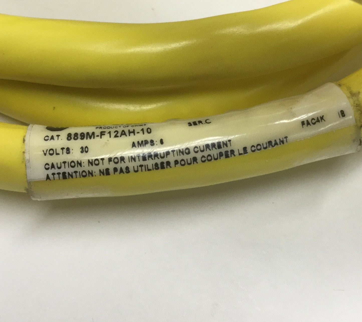 Used Allen Bradley 889M-F12AH Cordset Cable, 12-Pin Mini Plus Female Connector, 1.5m