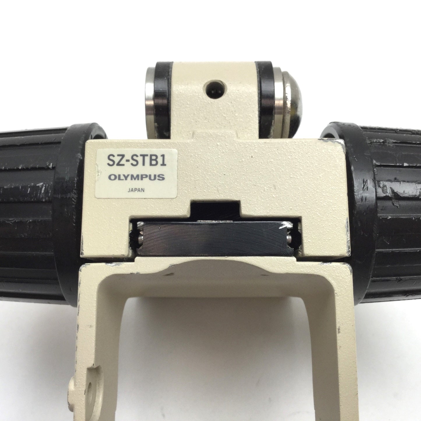 Used Olympus SZ-STB1 Microscope Head Holder Focus Assembly, Travel: 2", *Dented Knob*