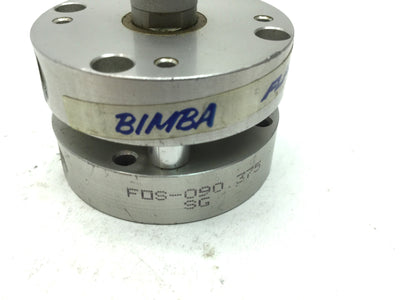 Used Bimba FOS-090.375 Flat-1 Air Cylinder Single Acting 3/8" Stroke, 1-1/16" Bore