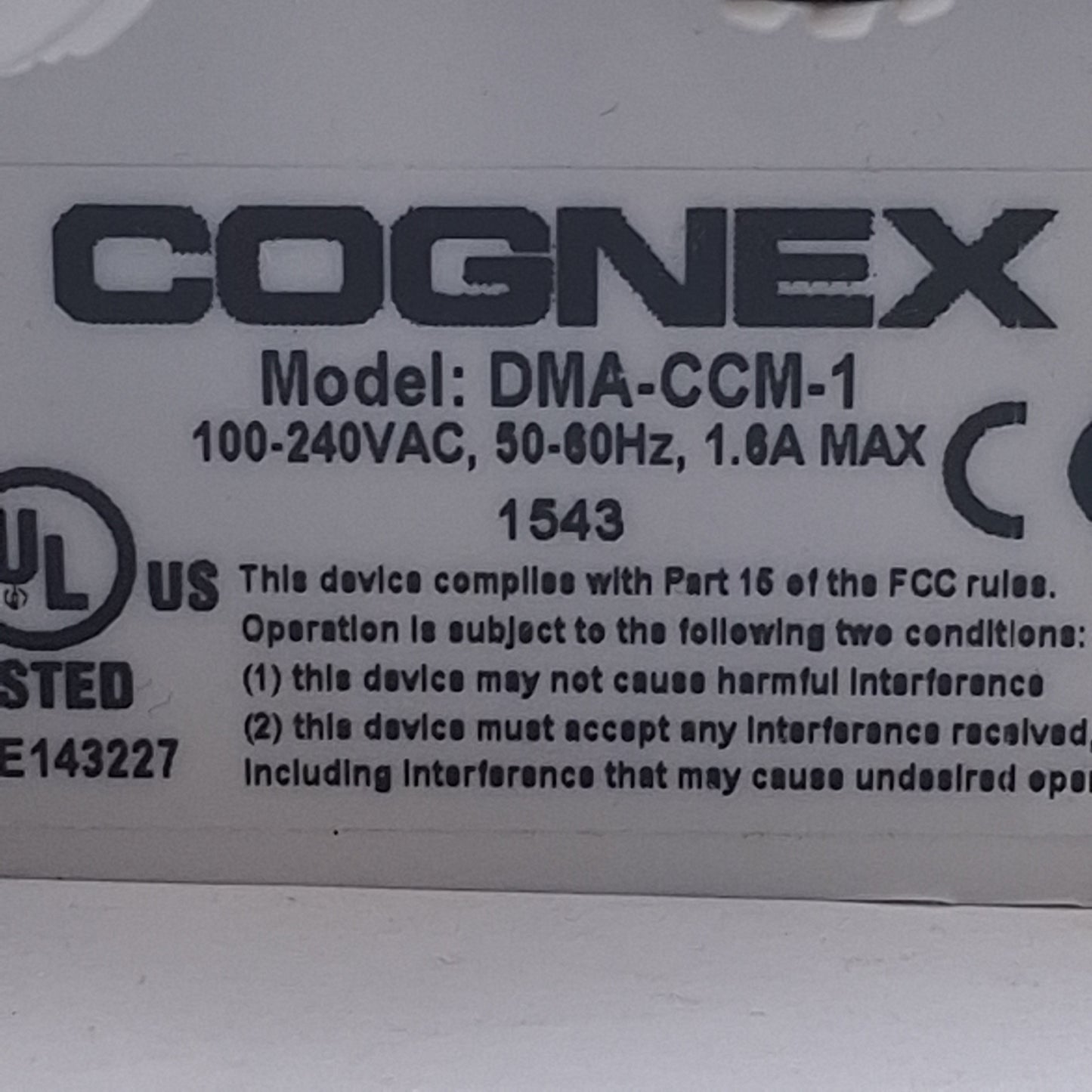 Used Cognex DMA-CCM-1 I/O Module, In 0 - 264VAC, Out 24VDC 1.72A DataMan 300, 503