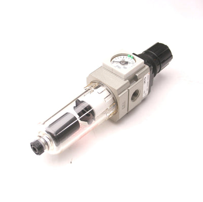 New – Open box SMC AW20-N02CE-RZ Regulator Filter & Bowl, 7-125 PSI, 0-150 Gauge, 1/4" NPT