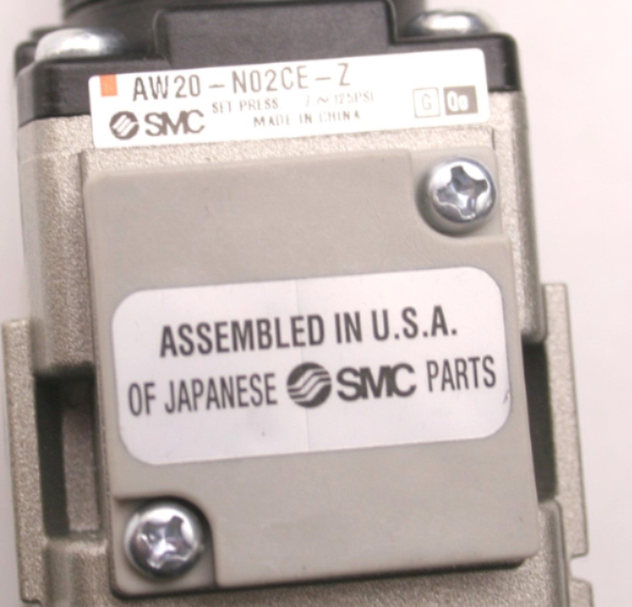 New – Open box SMC AW20-N02CE-RZ Regulator Filter & Bowl, 7-125 PSI, 0-150 Gauge, 1/4" NPT