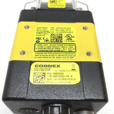 Used Cognex DM302X Dataman Fixed Mount Barcode Reader, 1D 2D, 24VDC, 1280x1024
