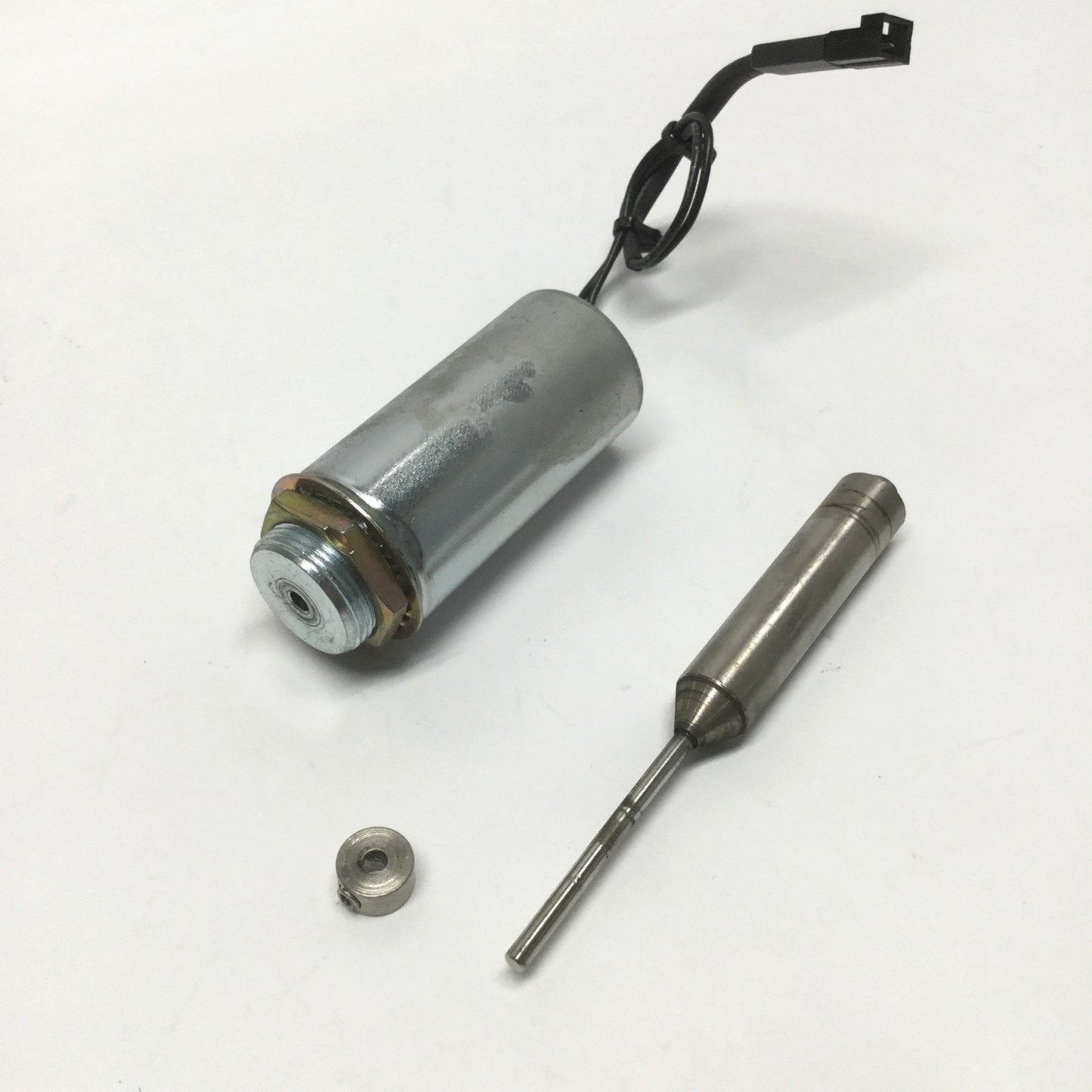 Used Magnet Schultz S-07165 Tubular Push Solenoid 24VDC Continuous Duty, 101oz Hold