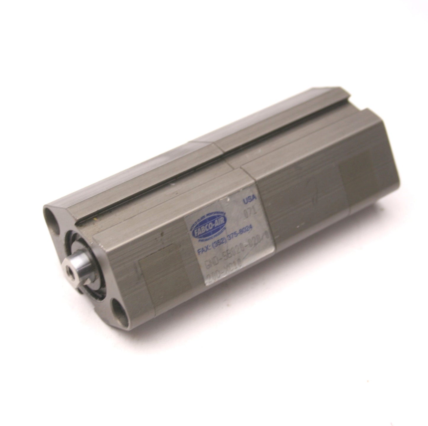 Used Fabco Air GND-SB020-020/0 Dual Rod Pneumatic Cylinder Stroke: 7/8" Ports: 10-32