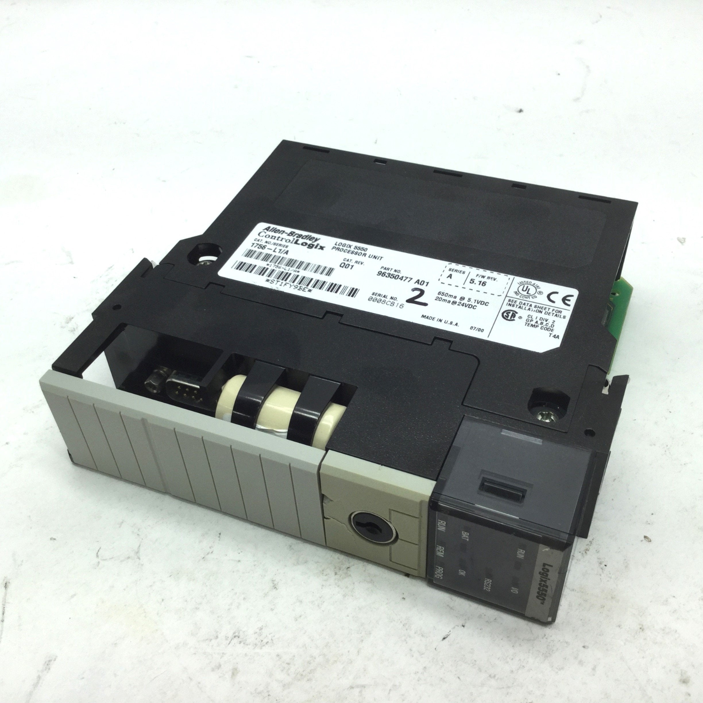 1756 Cpu Allen Bradley 1756-L1/A ControlLogix 5550 CPU Processor Module Series ...