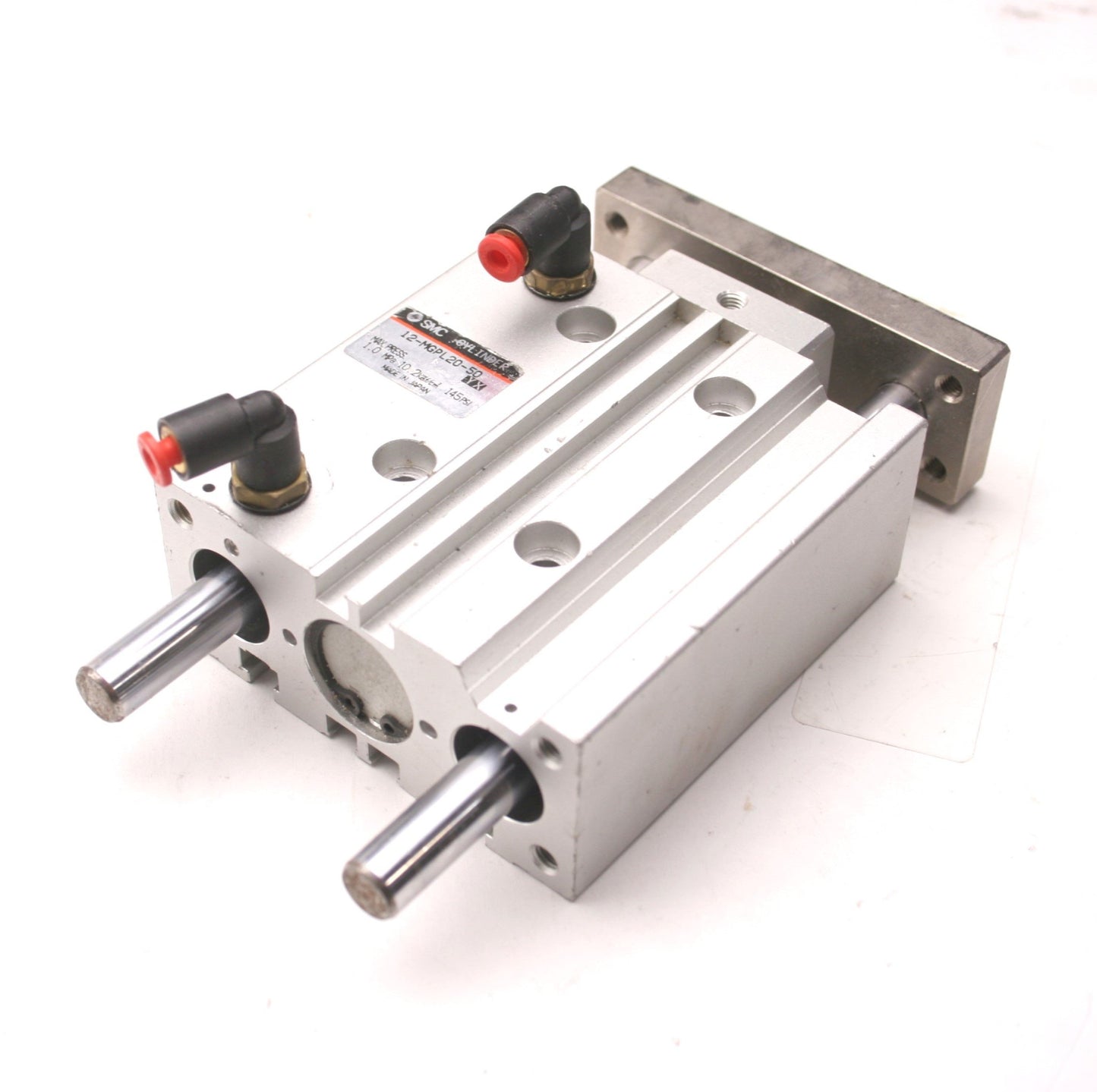 Used SMC 12-MGPL20-50 Compact Guide Cylinder, Bore: 20mm, Stroke: 50mm, 1.0MPa Max