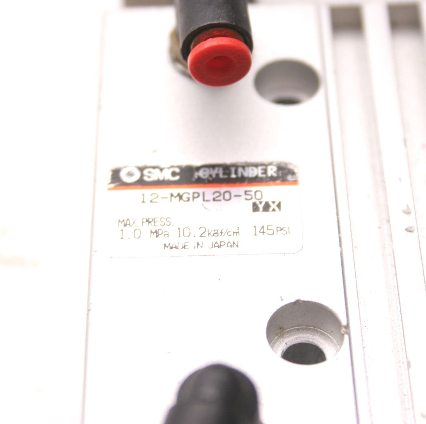 Used SMC 12-MGPL20-50 Compact Guide Cylinder, Bore: 20mm, Stroke: 50mm, 1.0MPa Max