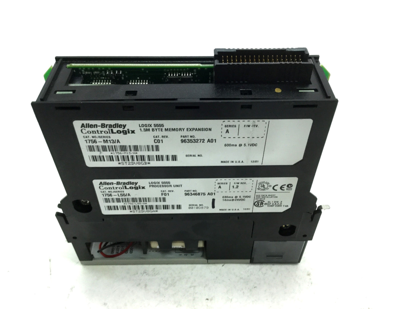 Used Allen Bradley 1756-L55/A Control Logix PLC Processor 1756-M13A 1.5MB Memory