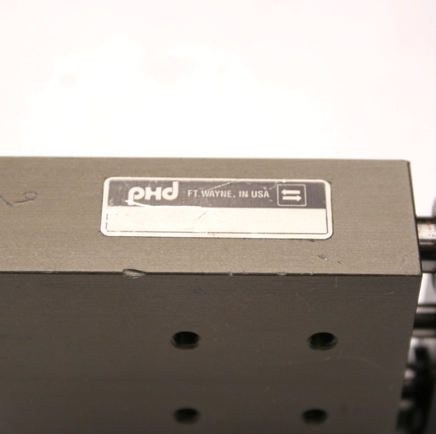 Used PHD Double Acting Pneumatic Guided Cylinder, 1.5" Stroke, 10/32-M5x0.8 Ports