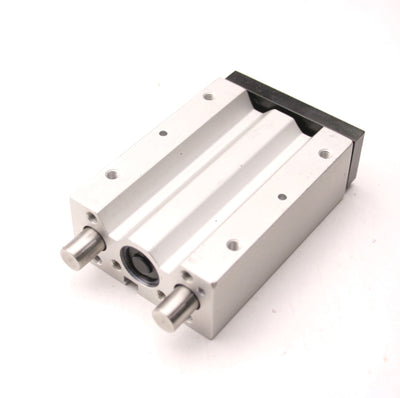 Used Double Acting Pneumatic Guided Cylinder, 2" Stroke, 10/32-M5x0.8 Ports