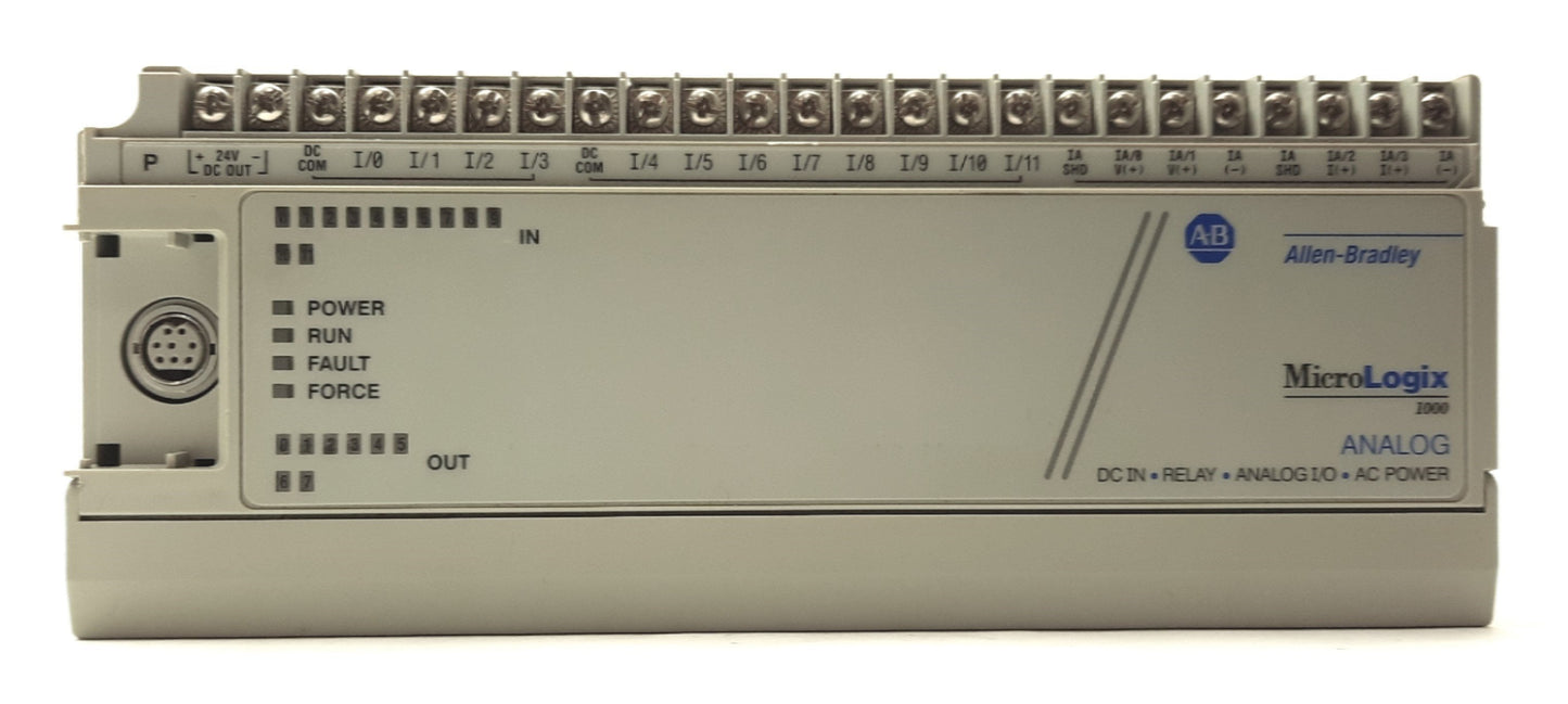 Used Allen Bradley 1761-L20BWA-5A PLC Controller MicroLogix 1000 120VAC 12 IN, 8 OUT