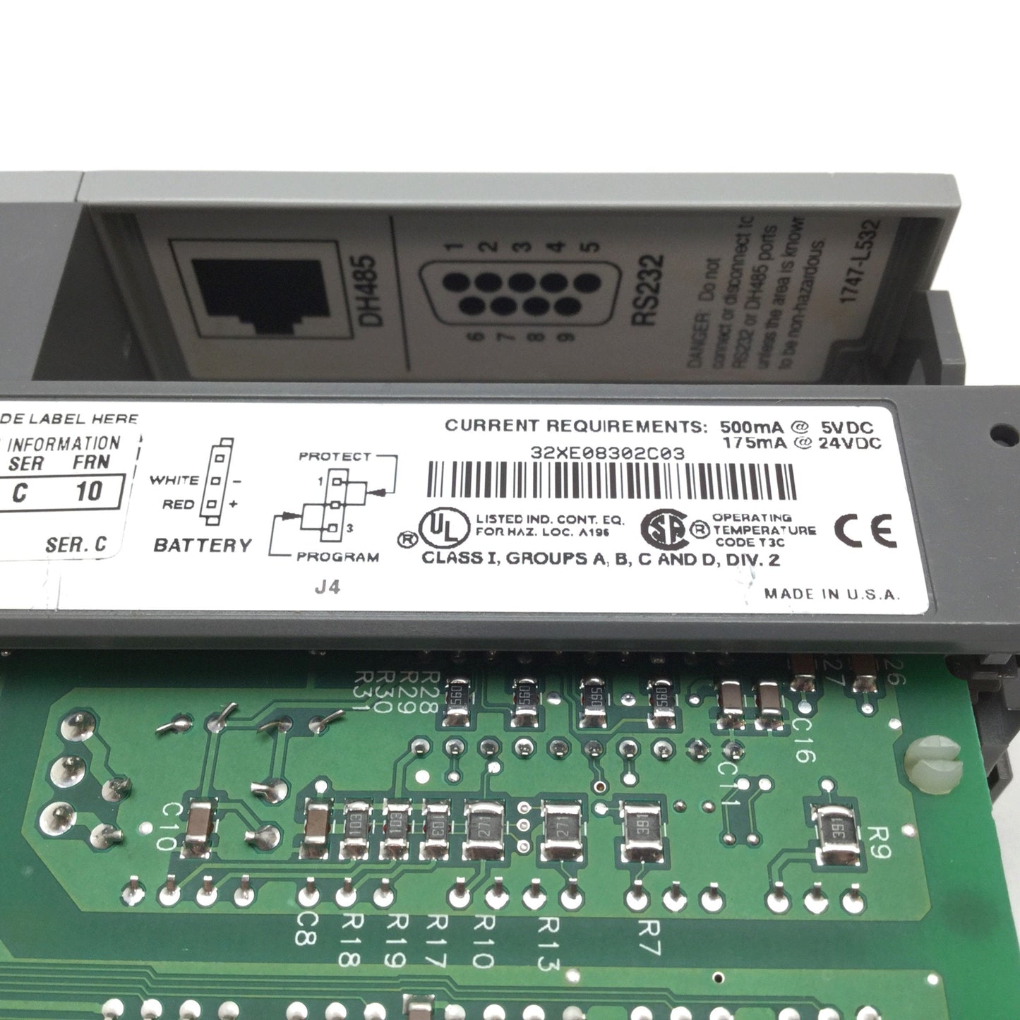 Used Allen Bradley 1747-L532 SLC500 Series PLC Processor Unit, 9-Pin D-Sub, 16k Words