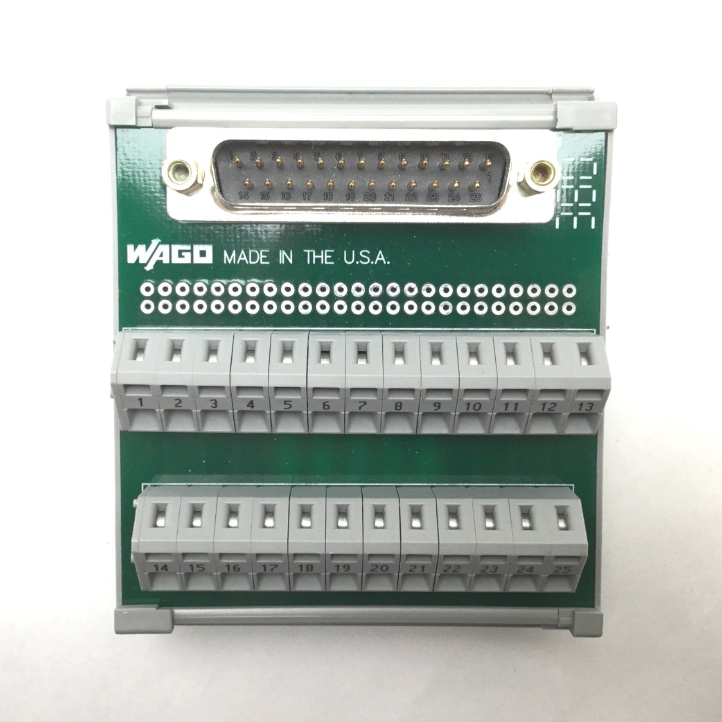 Used Wago 50036744 Breakout Board, 25-Pin Male D-Sub to Spring Clamp Terminals