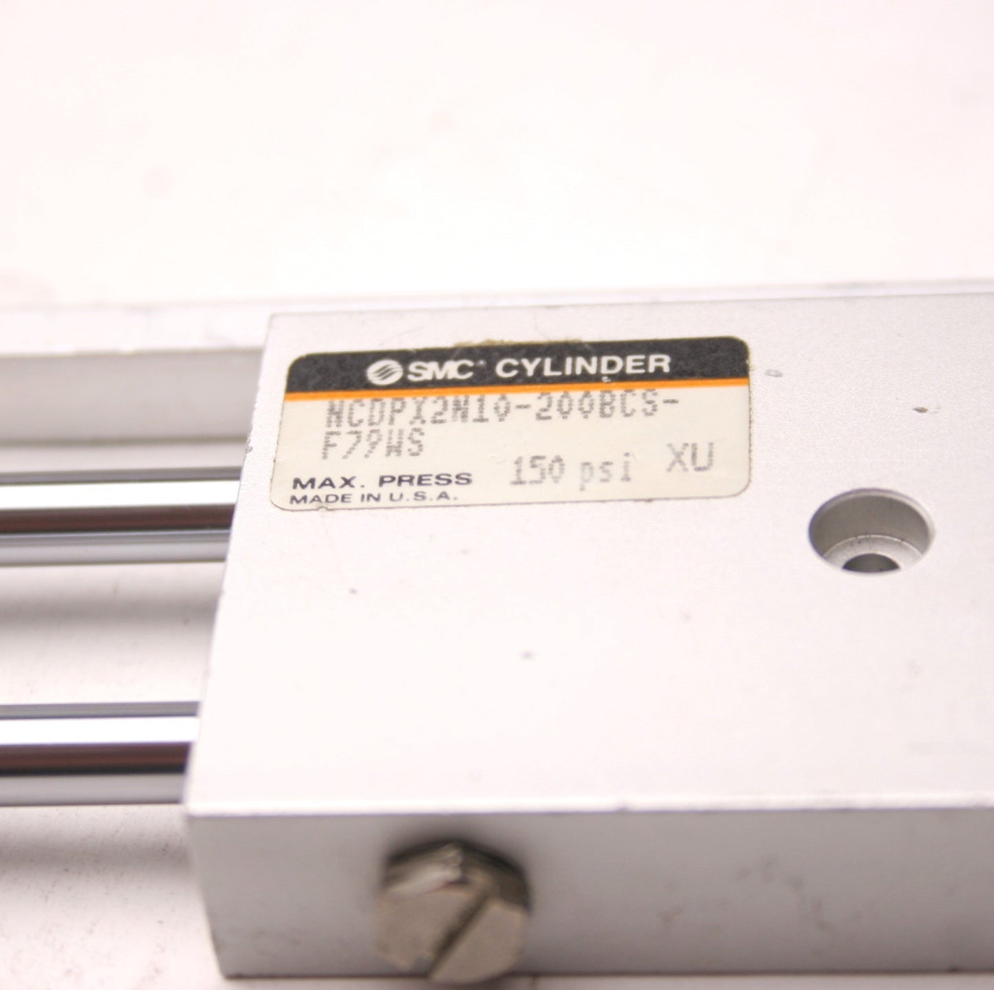 Used SMC NCDPX2N10-200BCS-F79WS Air Slide Guided Cylinder, Stroke: 2"