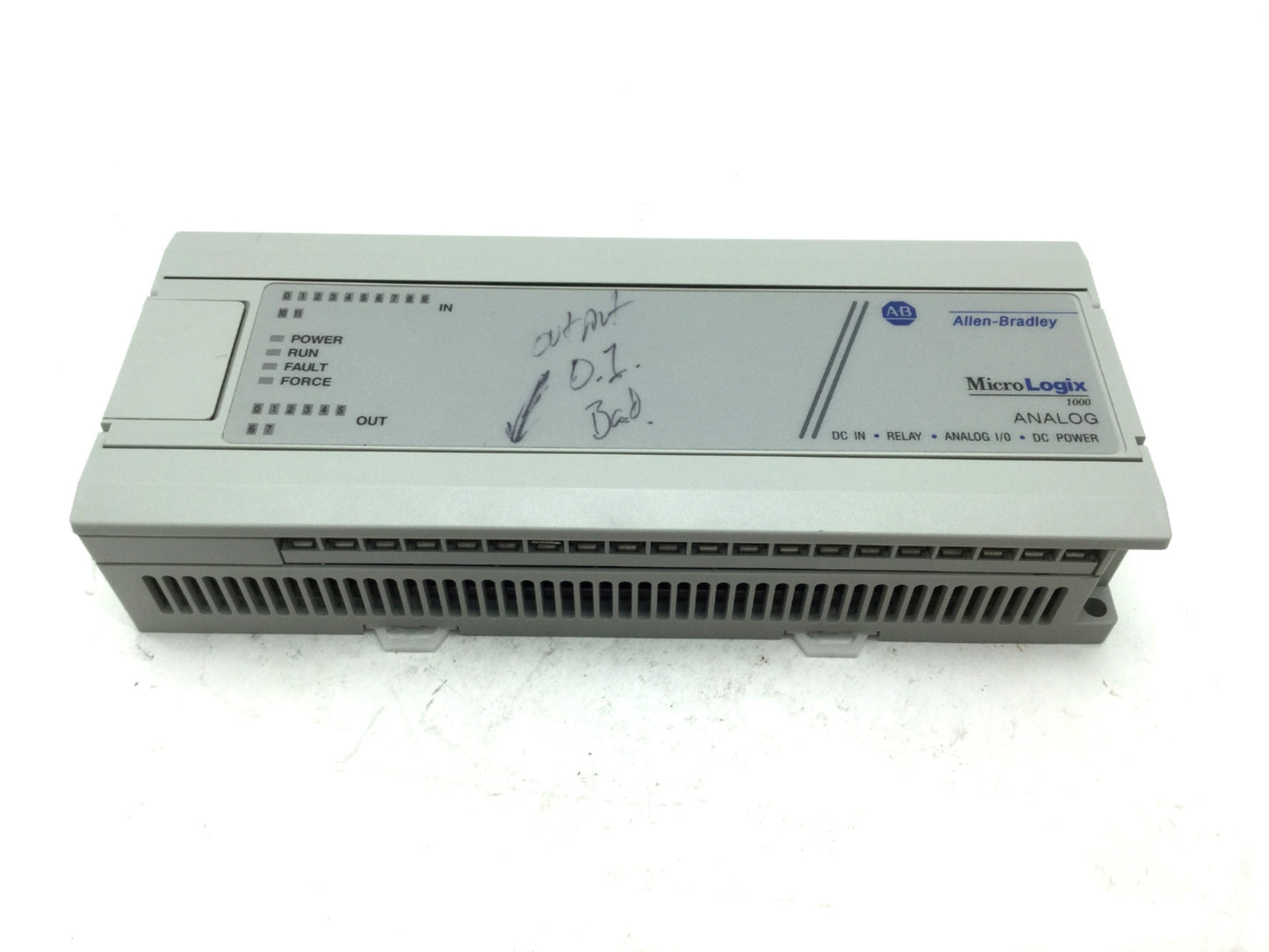 Used Allen Bradley 1761-L20BWB-5A MicroLogix 1000 PLC Controller 24VDC 12 IN, 7 OUT