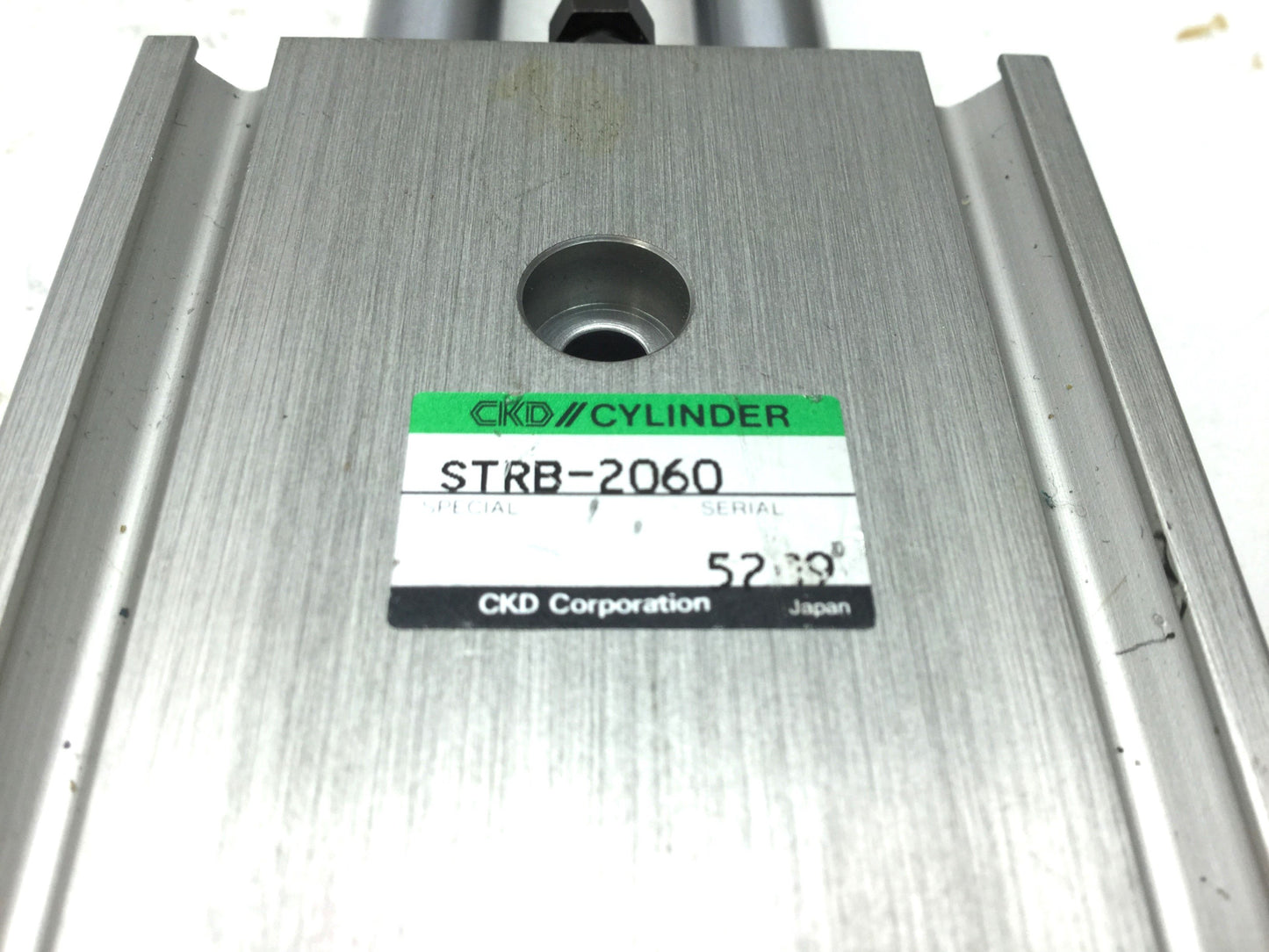 Used CKD STRB-2060 Twin Rod Pneumatic Cylinder Bore: 20mm, Stroke: 60mm, 100 PSI, M5