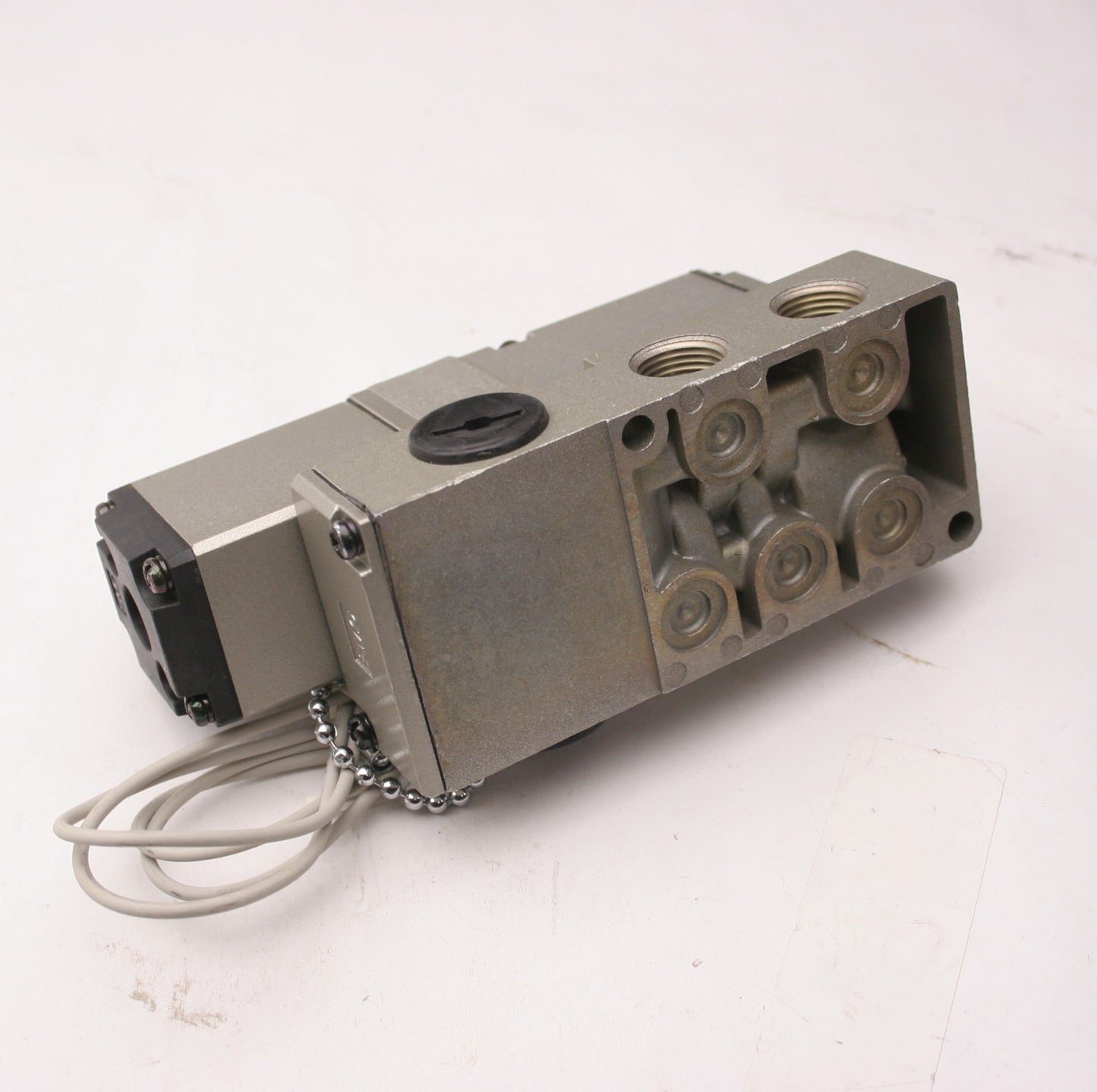Used SMC NVSP4114-X2-1 Solenoid Valve, Voltage: 110VAC, 5 Ports, With Base