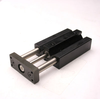 Used Double Acting 1.5" Stroke Pneumatic Guided Cylinder, 10/32-M5 x 0.8 Ports