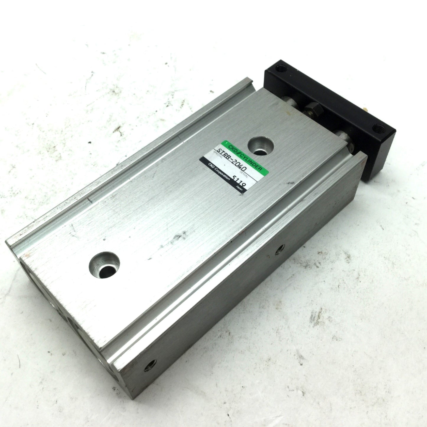 Used CKD STRB-2040 Twin Rod Pneumatic Cylinder Bore: 20mm, Stroke: 40mm, 100 PSI, M5