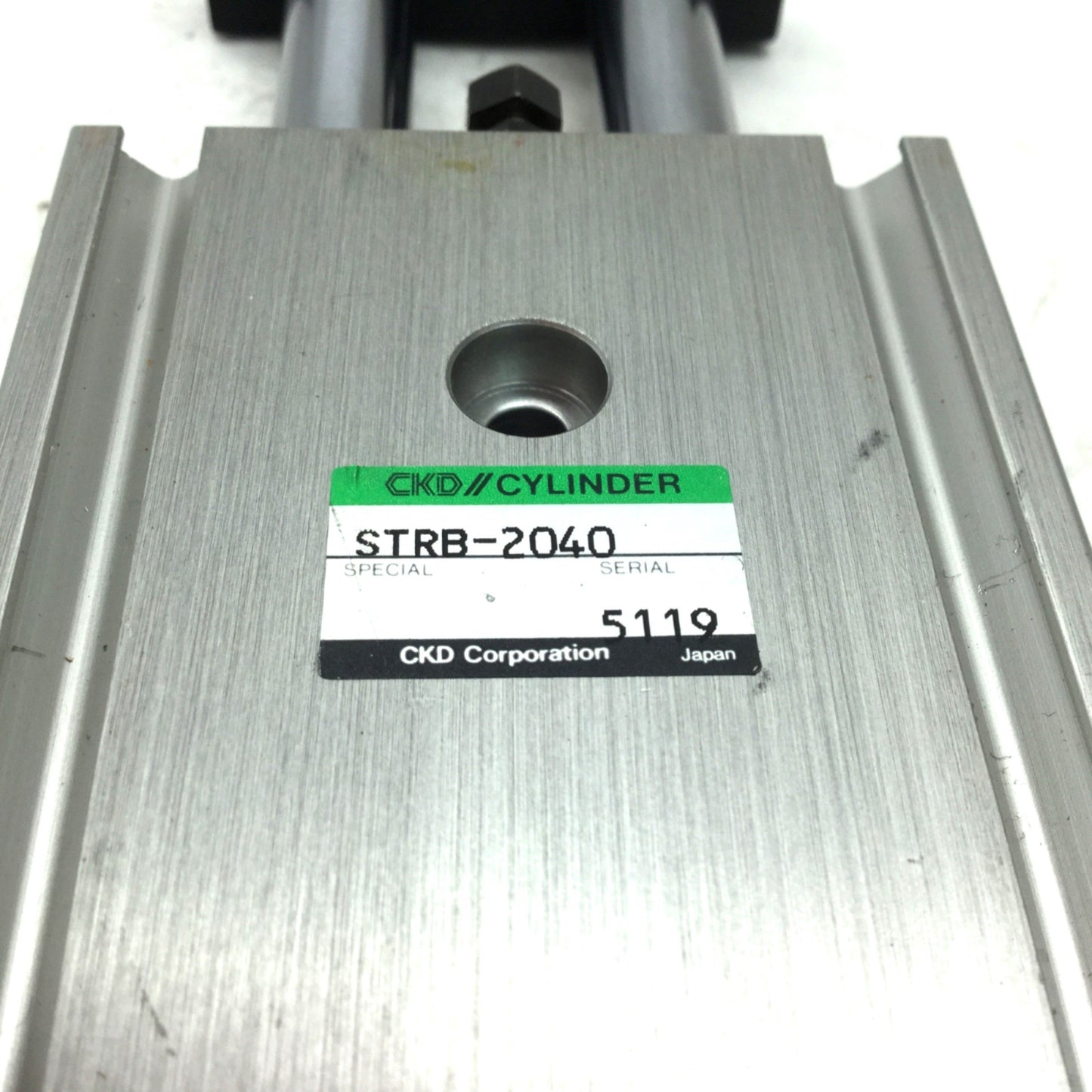 Used CKD STRB-2040 Twin Rod Pneumatic Cylinder Bore: 20mm, Stroke: 40mm, 100 PSI, M5