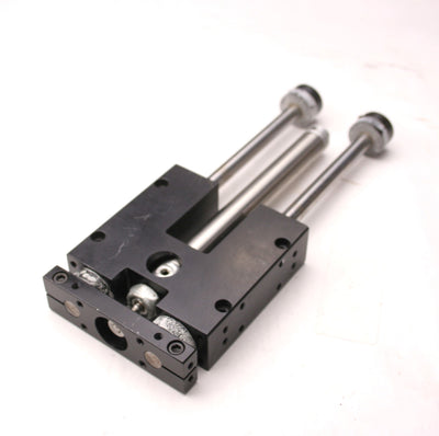 Used Double Acting Air Slide Guided Cylinder Stroke: 3-3/4", Ports: 10-32 UNF