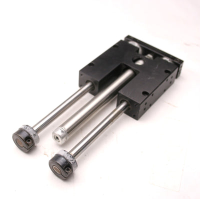 Used Double Acting Air Slide Guided Cylinder Stroke: 3-3/4", Ports: 10-32 UNF