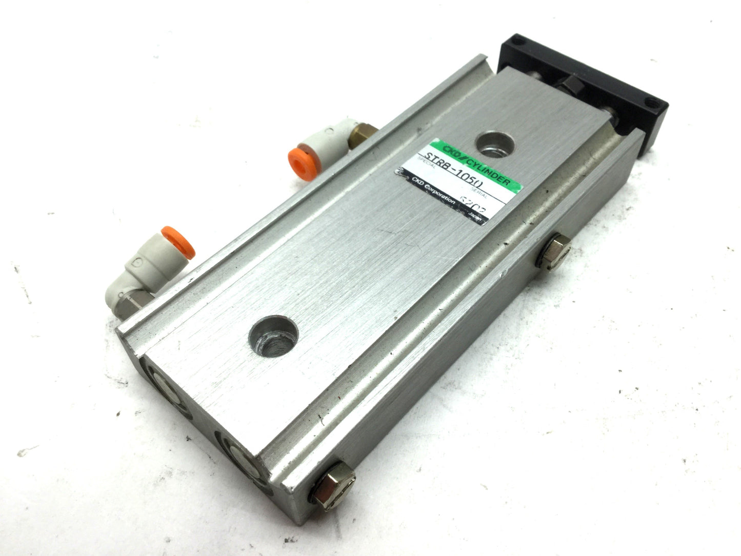 Used CKD STRB-1050 Twin Rod Pneumatic Cylinder Bore: 10mm, Stroke: 50mm, 100 PSI, M5
