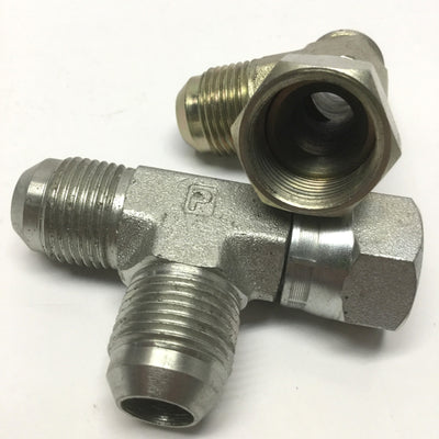 New – Open box Lot of 2 Parker 10 R6X Hydraulic Run Tees 5/8" JIC 37° Female Swivel Nut x Male