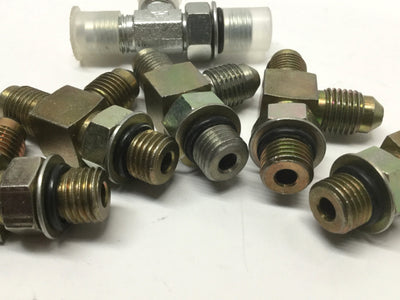New – Open box Lot of 6 6804-04-04-04 Hydraulic Male Run Tee Fittings 1/4" ORB to JIC 37° Flare
