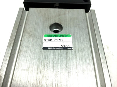 Used CKD STRM-2530 Twin Rod Pneumatic Cylinder Bore: 25mm, Stroke: 30mm, 100 PSI
