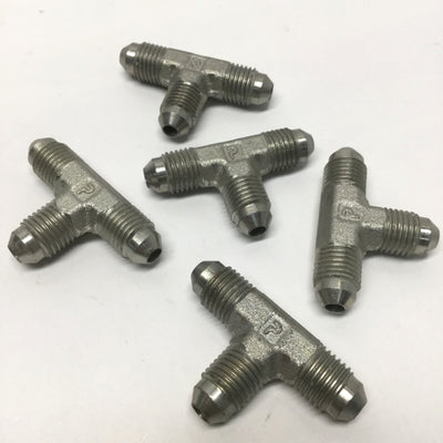 New – Open box Lot of 5 Parker 4 JTX Hydraulic Male Union Tee Fittings 1/4" JIC 37° Flare