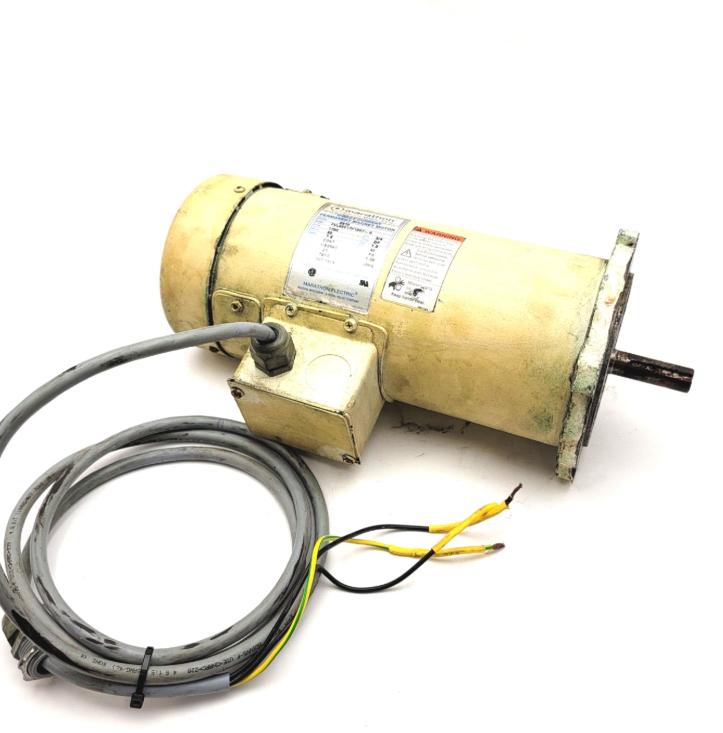 Used Marathon FVL56E17F1007-G Permanent Magnet DC Motor 3/4HP, 1,750RPM, 90VDC 7.5A