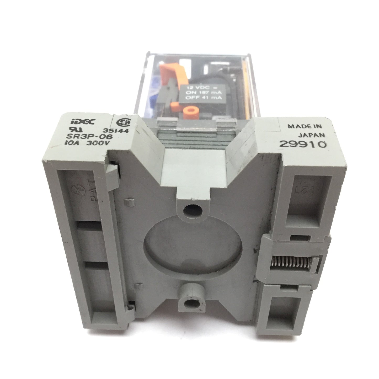 Used Releco C3-R20 Ice Cube Relay, DPDT, Coil: 12VDC, Rating: 10A 380VAC, With Socket