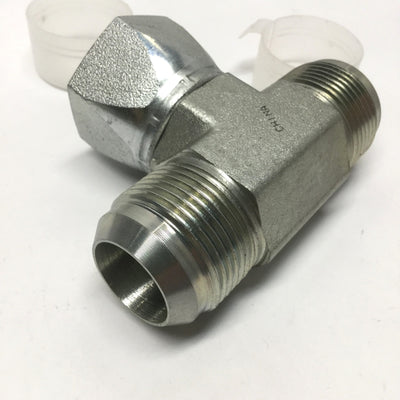 New – Open box 6600-16-16-16 Hydraulic Branch Tee 1" JIC 37° Female Swivel Nut to Male Flares