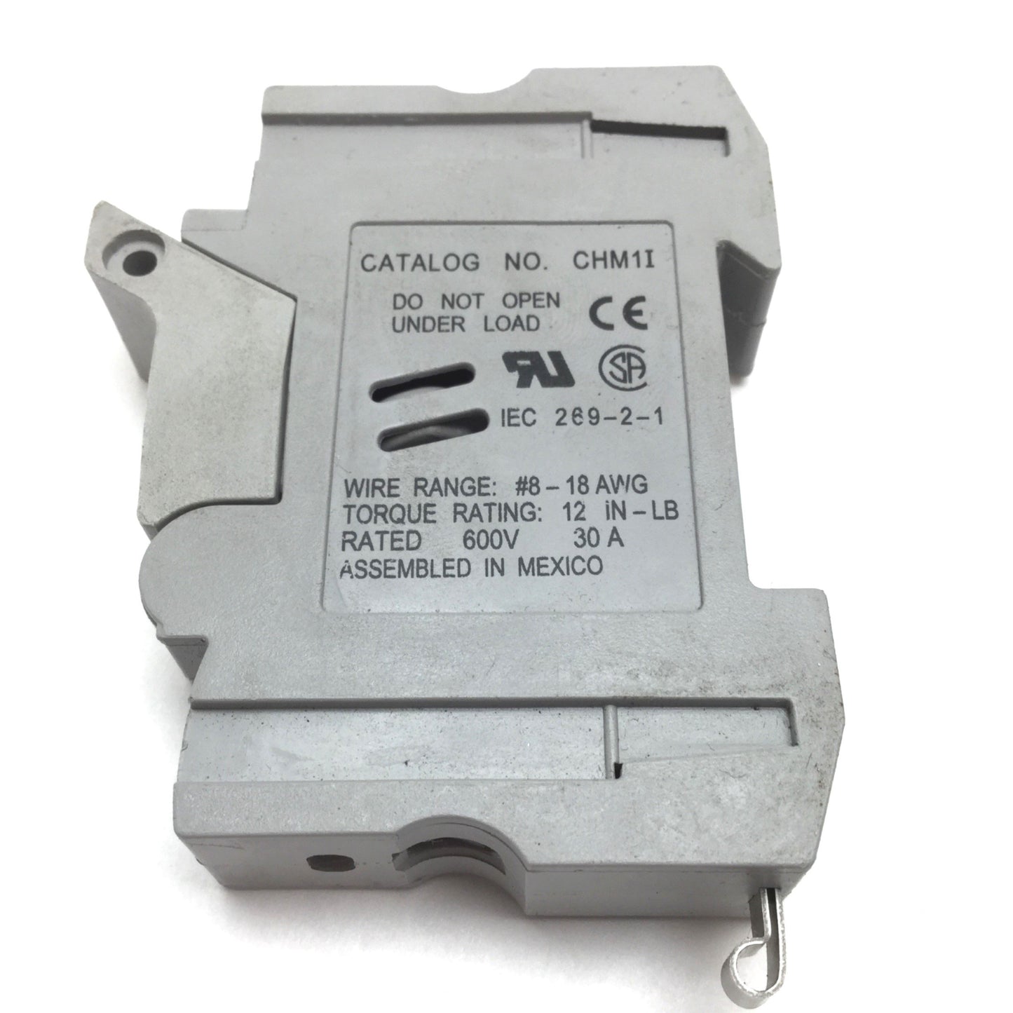 Used Lot of 3 Buss CHM1I Fuse Holder, 1-Pole, Rating: 30A 600V, 1.52" x 0.4" Fuses