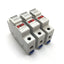 Used Lot of 3 Ferraz Shawmut USCC1I-DC24 Fuse Holder, 1-Pole, 24VDC 30A, Class CC