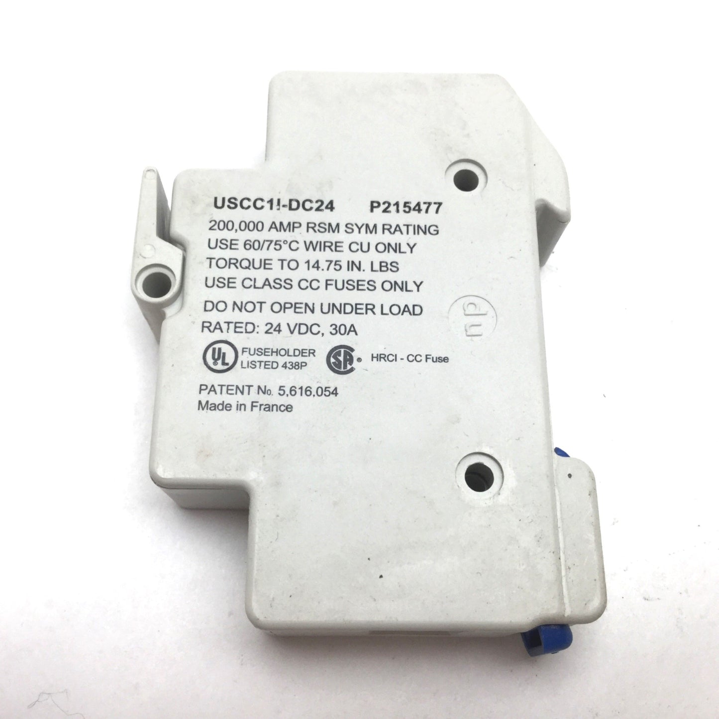 Used Lot of 3 Ferraz Shawmut USCC1I-DC24 Fuse Holder, 1-Pole, 24VDC 30A, Class CC