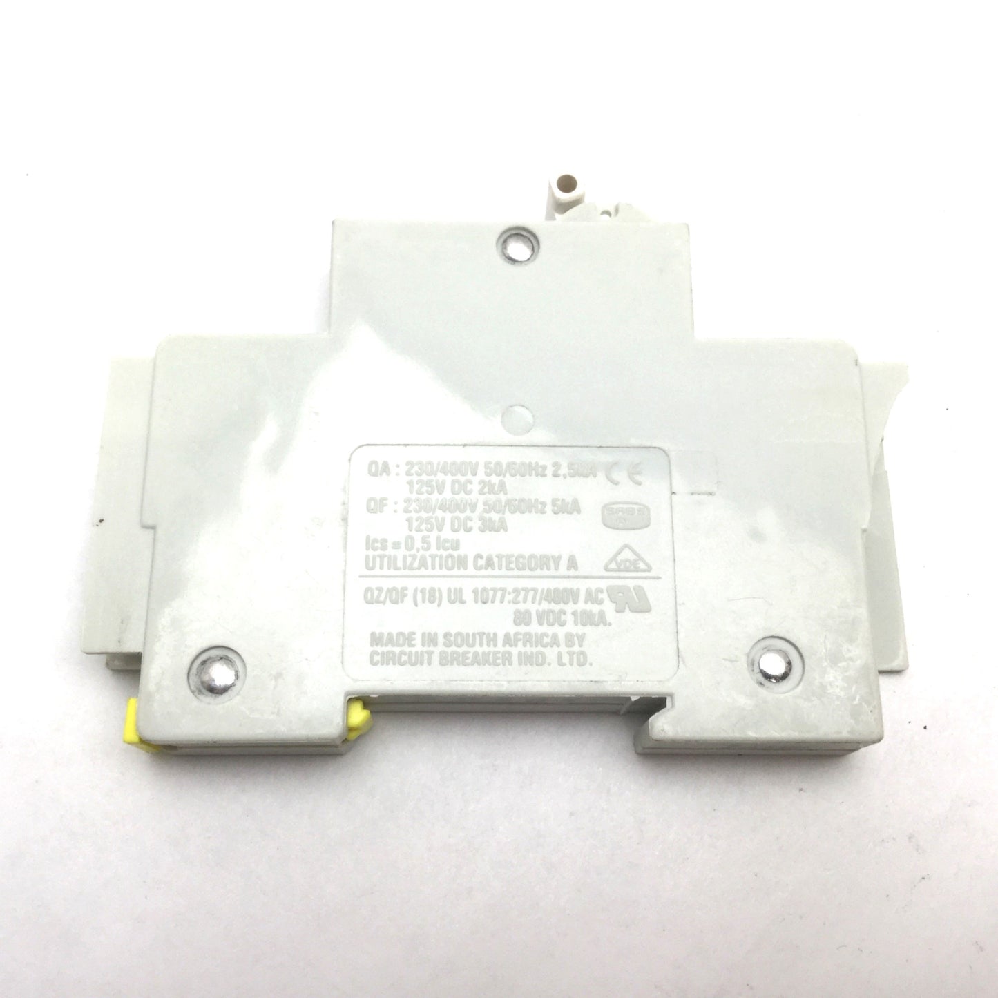 Used Lot of 2 CBI QZ-1(13)D Circuit Breaker, 1-Pole, Rating: 2A 277VAC, DIN Rail